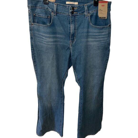 Levis 726 Flare Jeans Womens 34x30 Blue Wide Leg Bootcut Blue western retro New - Picture 1 of 9